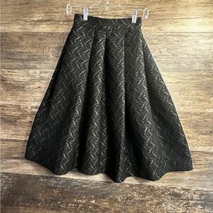 Zara Black Textured Midi Skirt